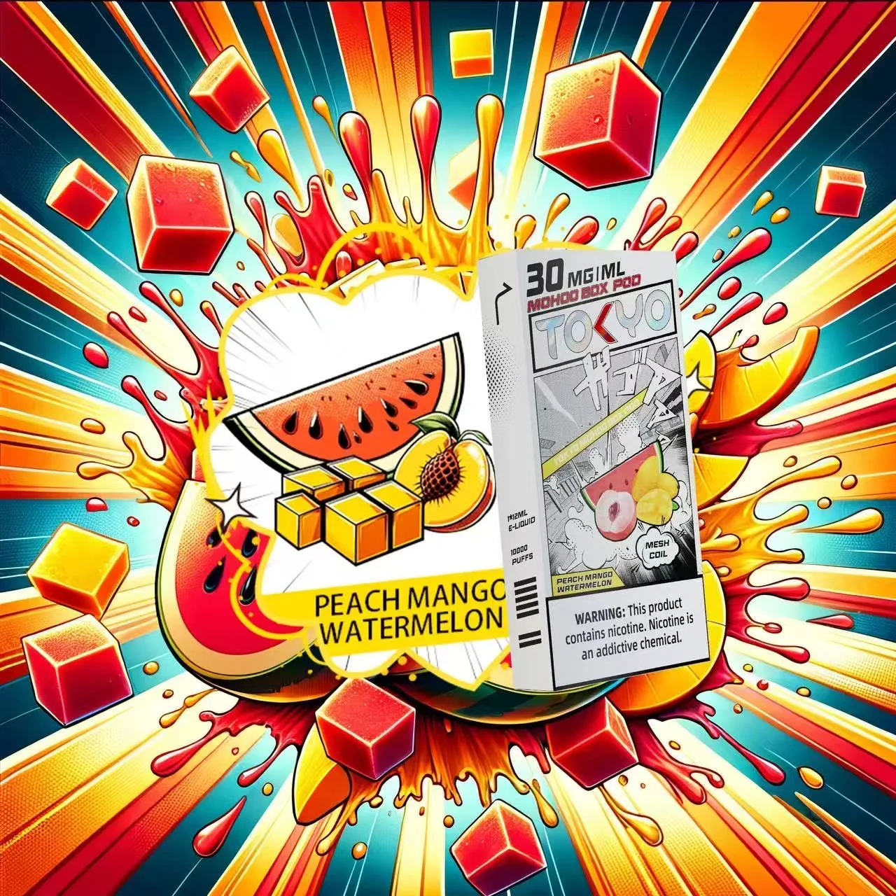 西瓜蜜桃芒果口味 東京魔盒電子煙彈